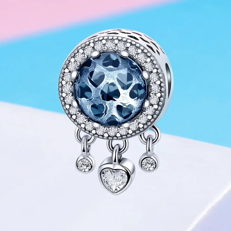 (image for) Pandora Style Silver Bright Crystal Heart Charm - SCC724 - View 4