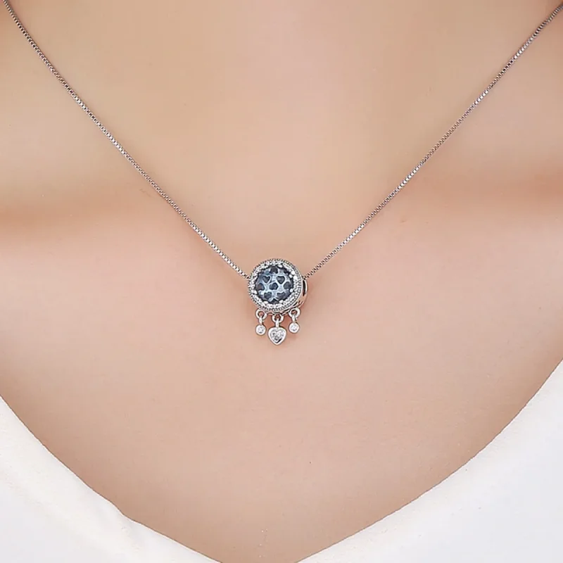 (image for) Pandora Style Silver Bright Crystal Heart Charm - SCC724 - View 5