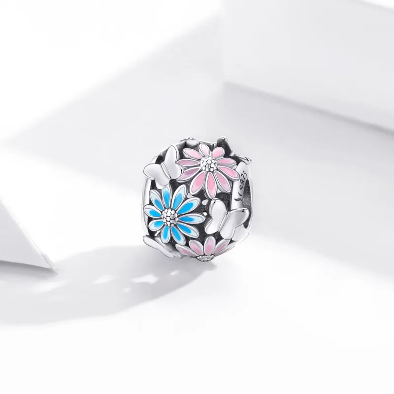 (image for) Pandora Style Silver Bright Daisies Charm - SCC1837 - View 2