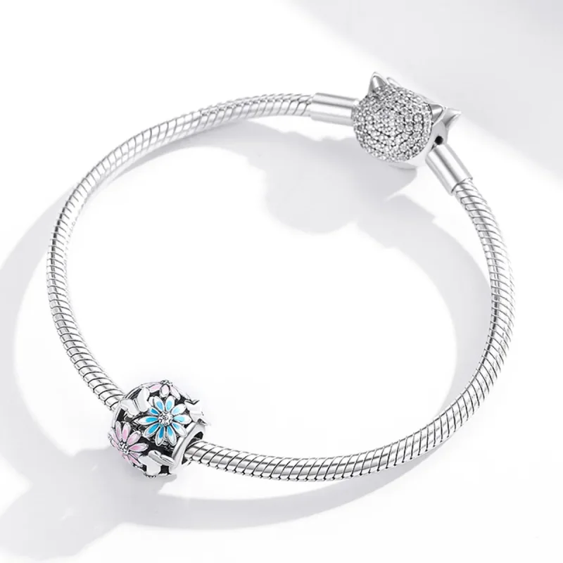(image for) Pandora Style Silver Bright Daisies Charm - SCC1837 - View 3