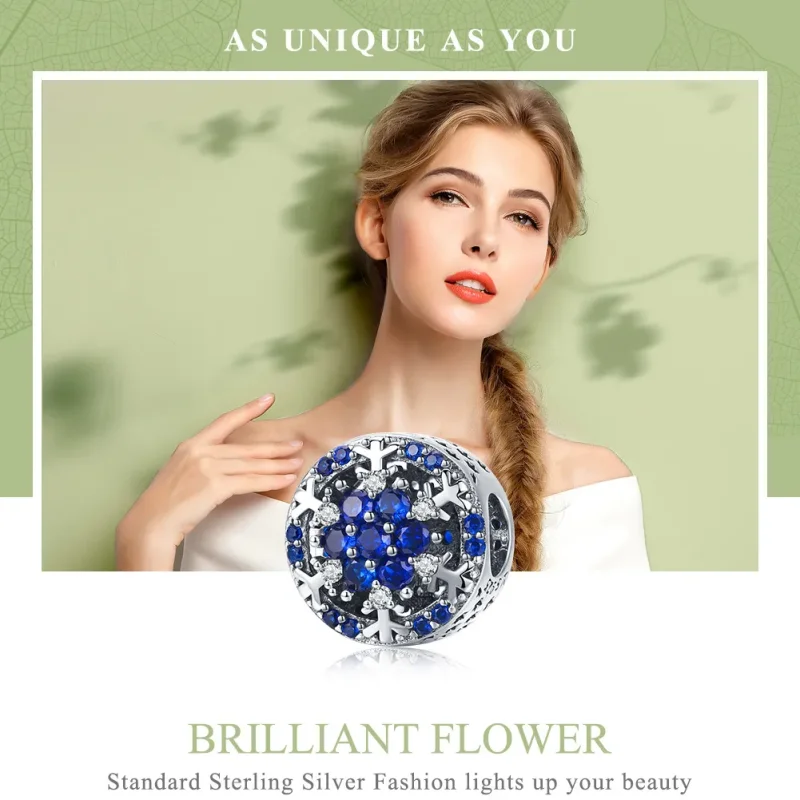 (image for) Pandora Style Silver Brilliant Flower Charm - SCC1098 - View 2