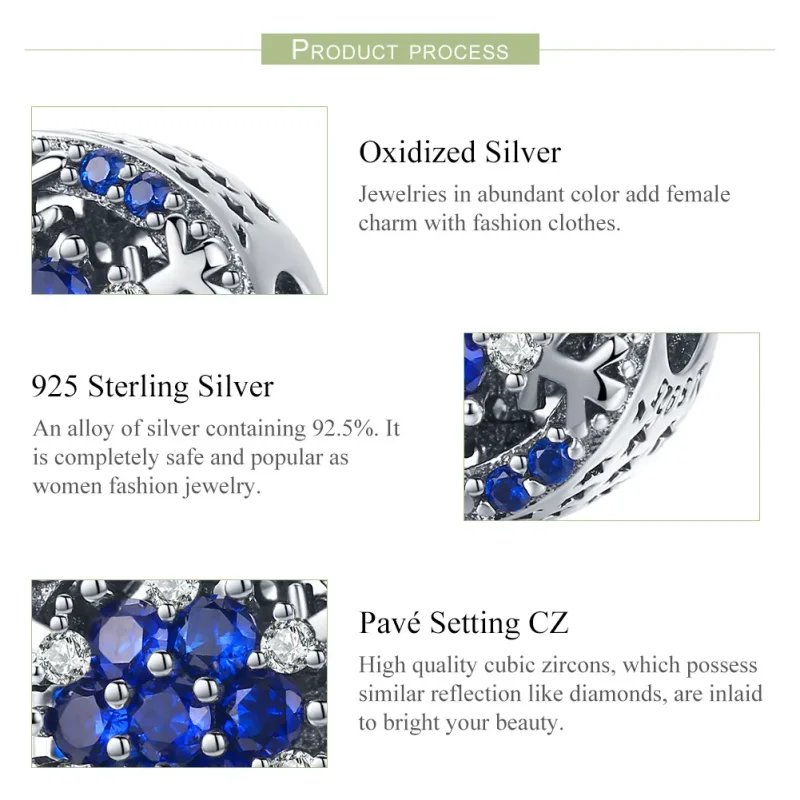 (image for) Pandora Style Silver Brilliant Flower Charm - SCC1098 - View 4