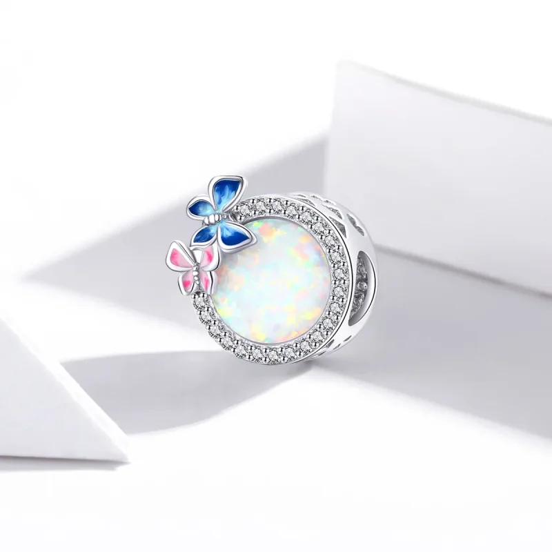 (image for) Pandora Style Silver Butterflies In Spring Charm - SCC1730 - View 2