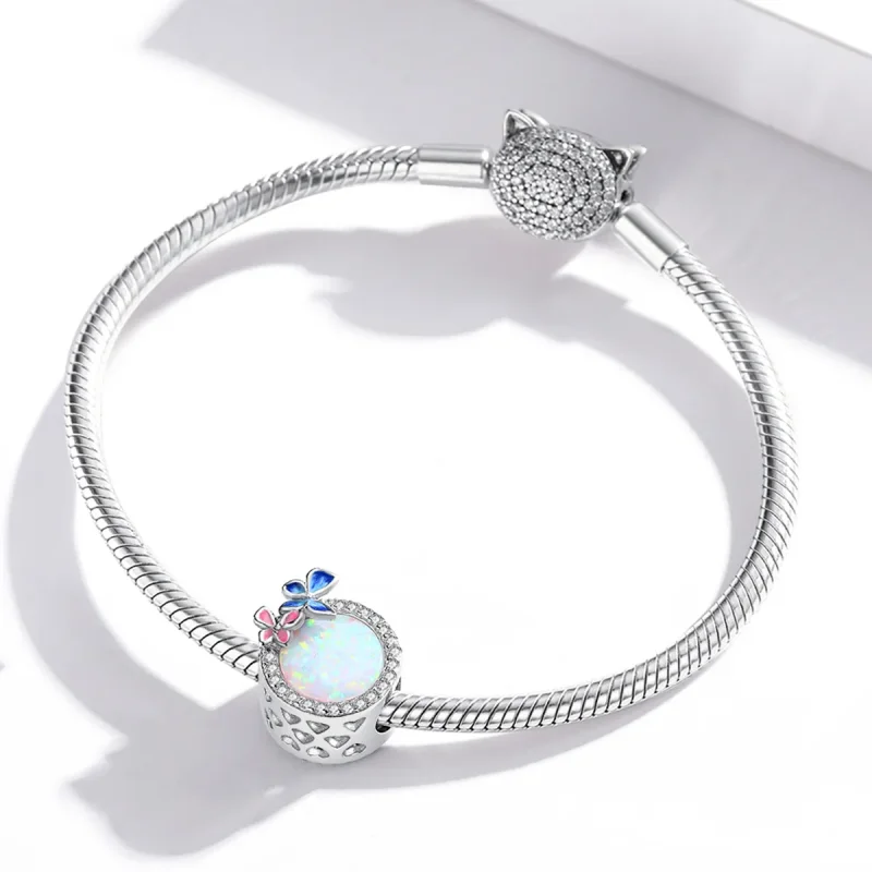 (image for) Pandora Style Silver Butterflies In Spring Charm - SCC1730 - View 3