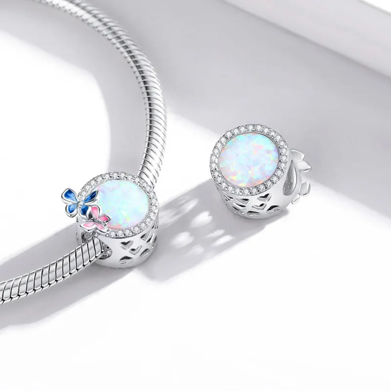 (image for) Pandora Style Silver Butterflies In Spring Charm - SCC1730 - View 4