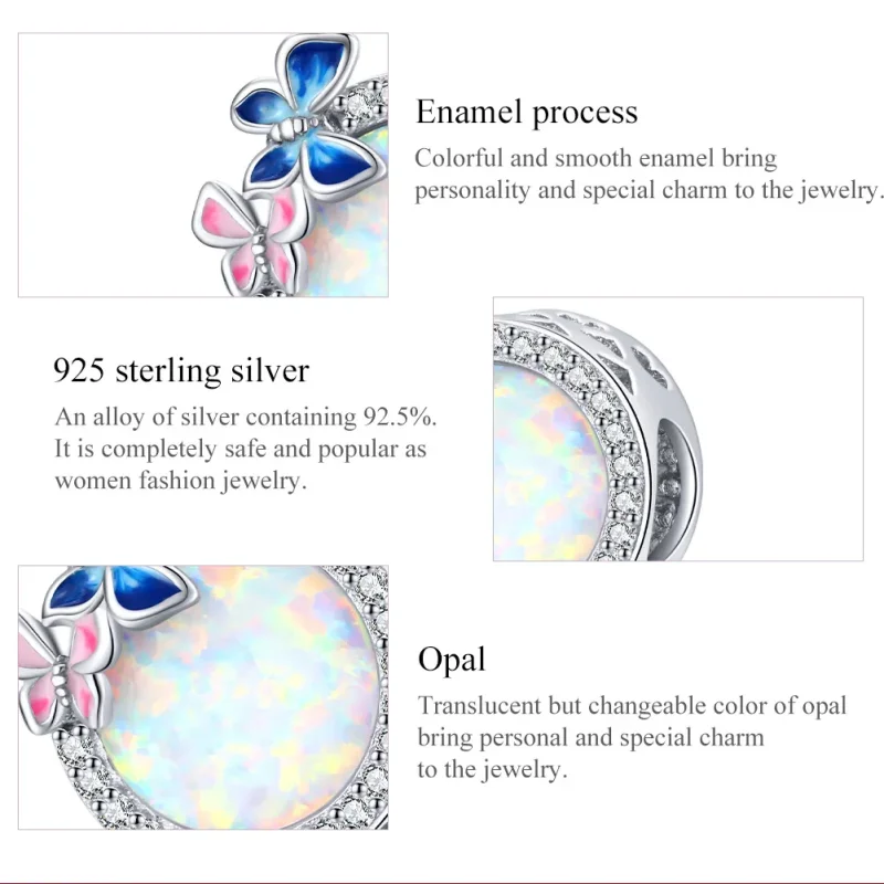 (image for) Pandora Style Silver Butterflies In Spring Charm - SCC1730 - View 7