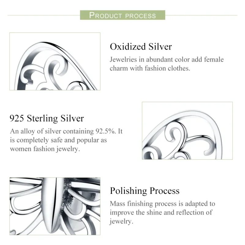 (image for) Pandora Style Silver Butterfly Charm - BSC062 - View 7