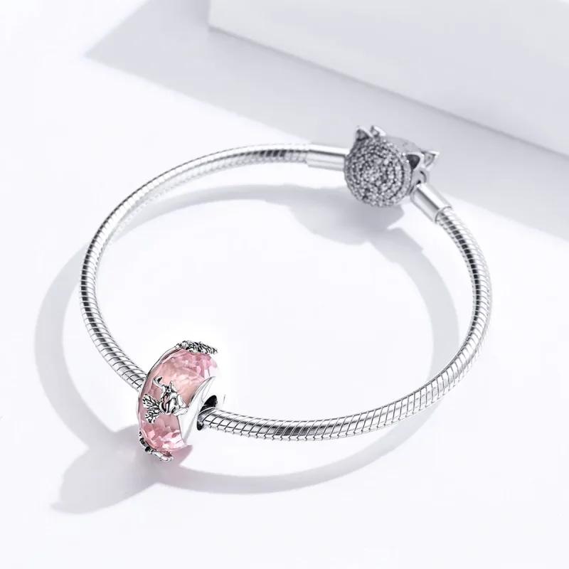 (image for) Pandora Style Silver Butterfly Murano Glass Charm - SCC1285 - View 3