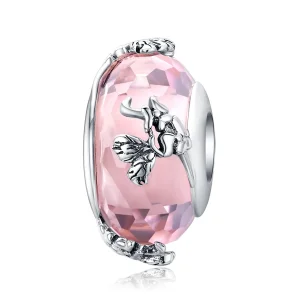 (image for) Pandora Style Silver Butterfly Murano Glass Charm - SCC1285