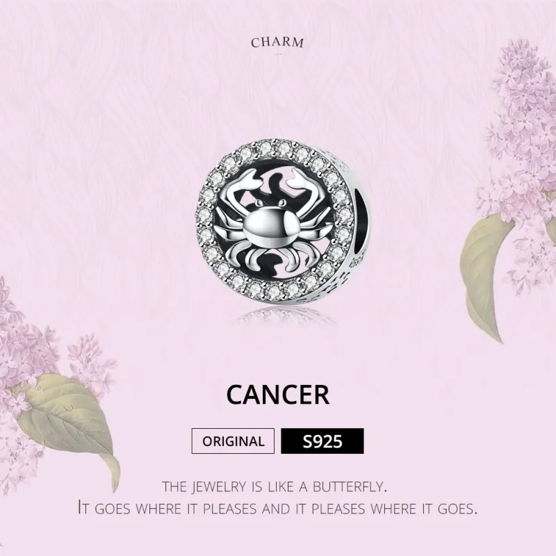 (image for) Pandora Style Silver Cancer Charm - SCC1213 - View 2