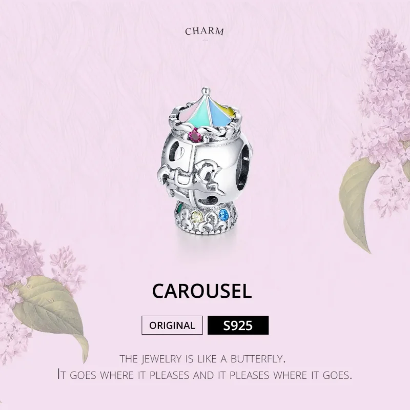 (image for) Pandora Style Silver Carousel Charm - SCC1499 - View 6