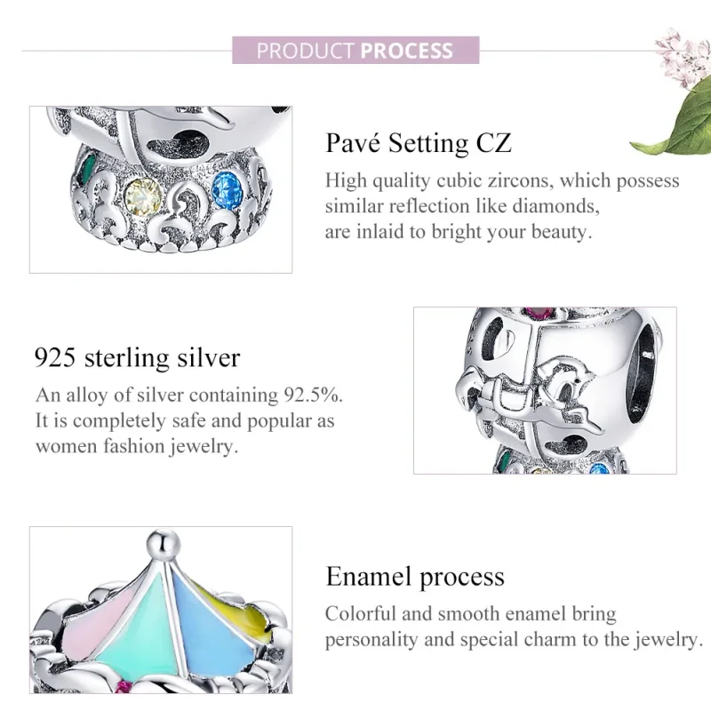 (image for) Pandora Style Silver Carousel Charm - SCC1499 - View 8