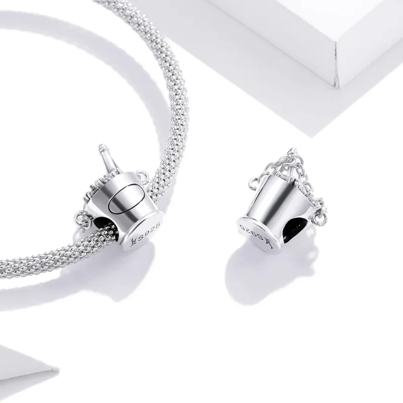 (image for) Pandora Style Silver Champagne Bucket Charm - SCC1687 - View 4