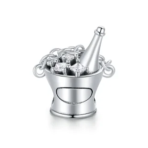 (image for) Pandora Style Silver Champagne Bucket Charm - SCC1687