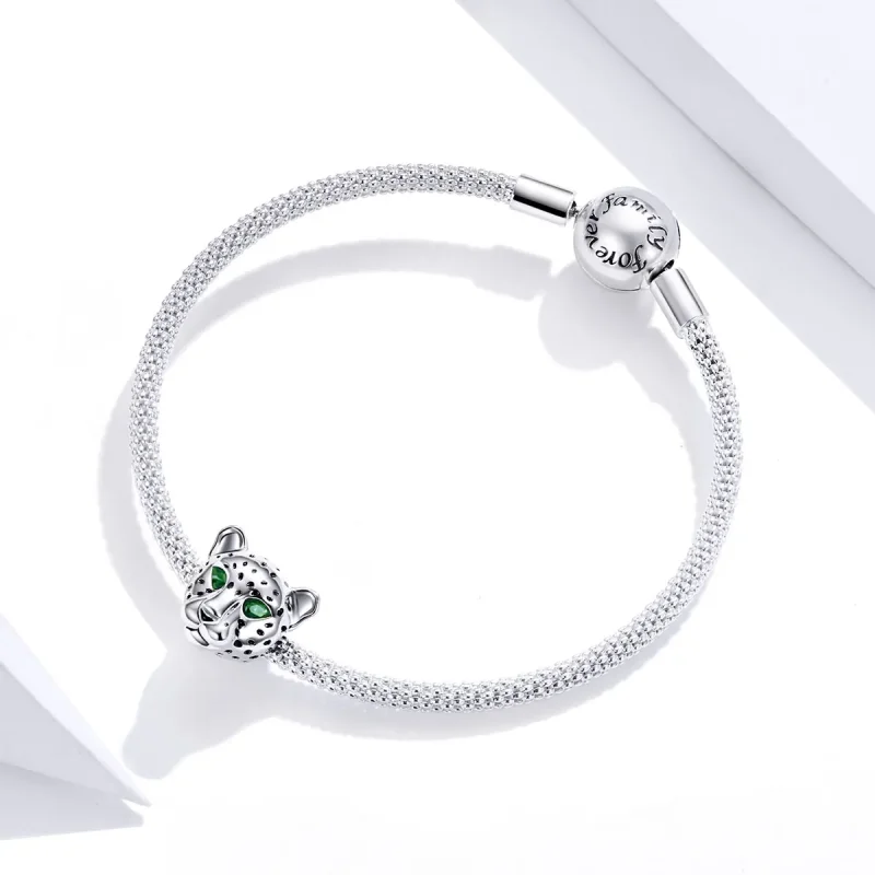 (image for) Pandora Style Silver Cheetah Head Charm - SCC1675 - View 3