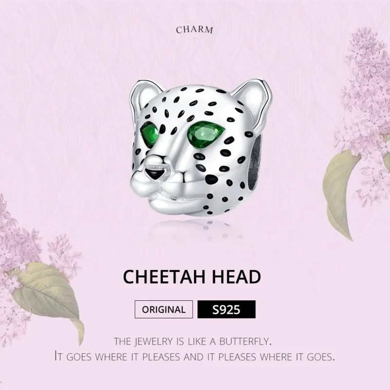 (image for) Pandora Style Silver Cheetah Head Charm - SCC1675 - View 6