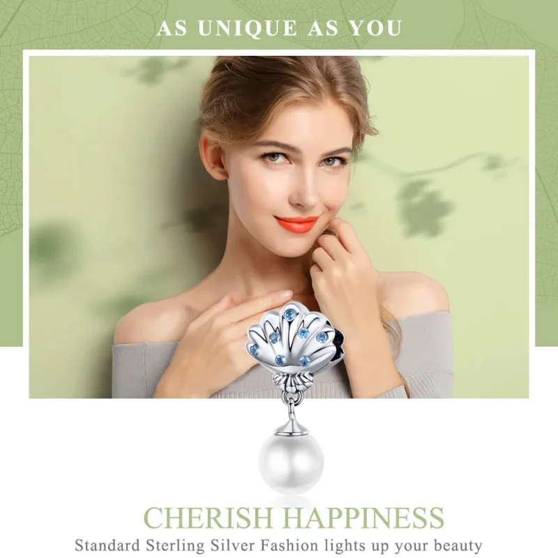(image for) Pandora Style Silver Cherish Happiness Dangle Charm - SCC1155 - View 2