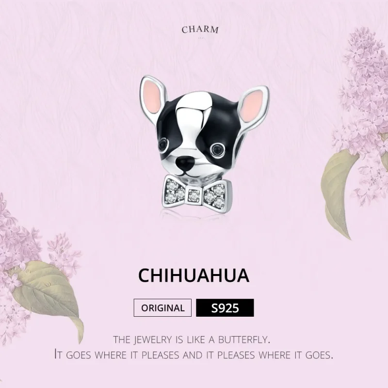 (image for) Pandora Style Silver Chihuahua Charm - SCC1310 - View 2