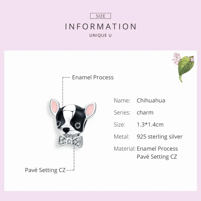 (image for) Pandora Style Silver Chihuahua Charm - SCC1310 - View 3