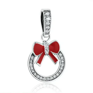(image for) Pandora Style Silver Christmas Wreath Dangle - SCC077