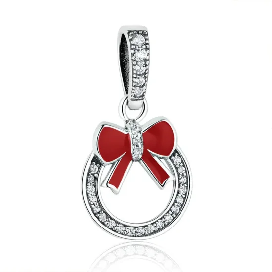 (image for) Pandora Style Silver Christmas Wreath Dangle - SCC077