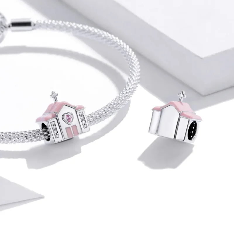 (image for) Pandora Style Silver Church Charm - SCC1810 - View 4