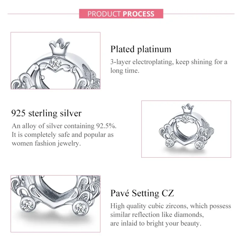 (image for) Pandora Style Silver Cinderella'S Pumpkin Car Charm - BSC270 - View 7