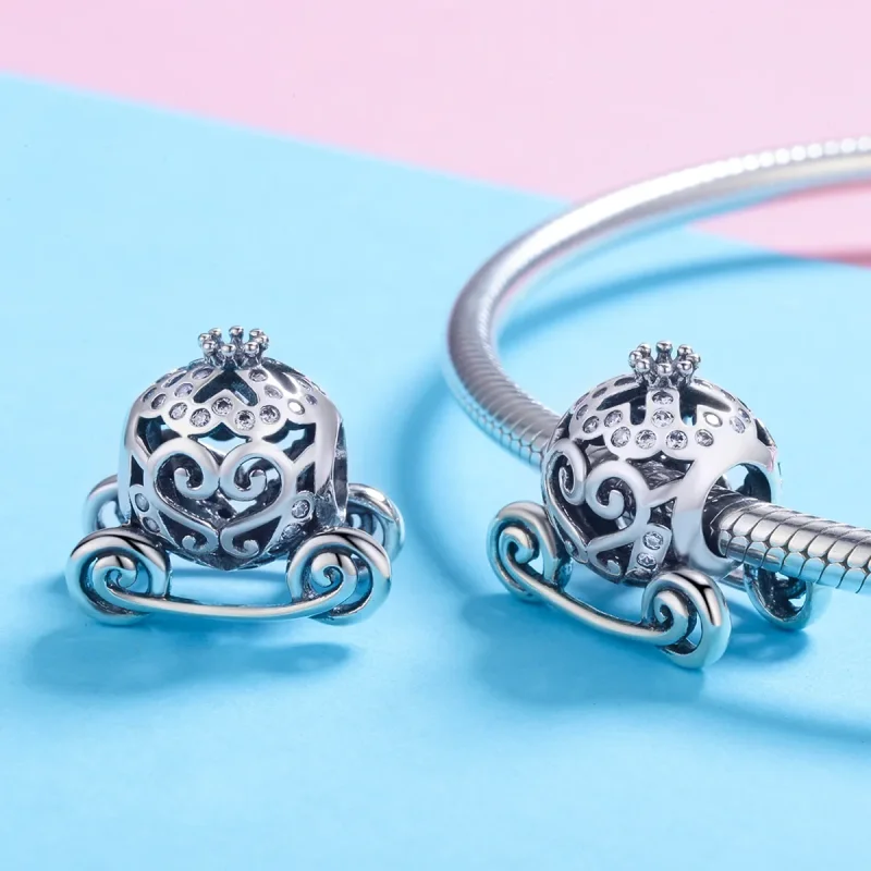 (image for) Pandora Style Silver Cinderella'S Pumpkin Car Charm - SCC792 - View 3