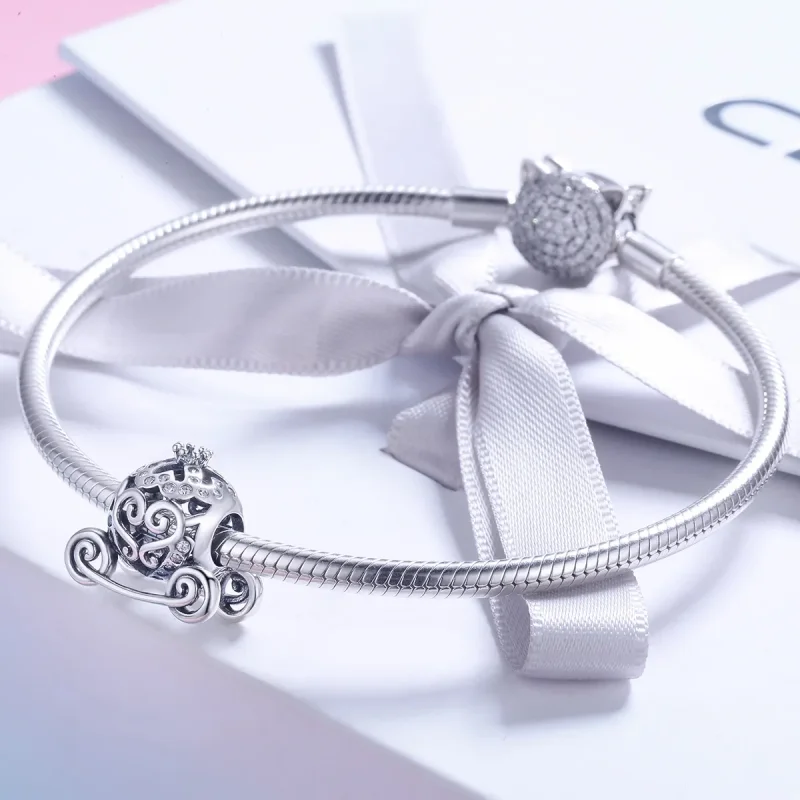 (image for) Pandora Style Silver Cinderella'S Pumpkin Car Charm - SCC792 - View 4