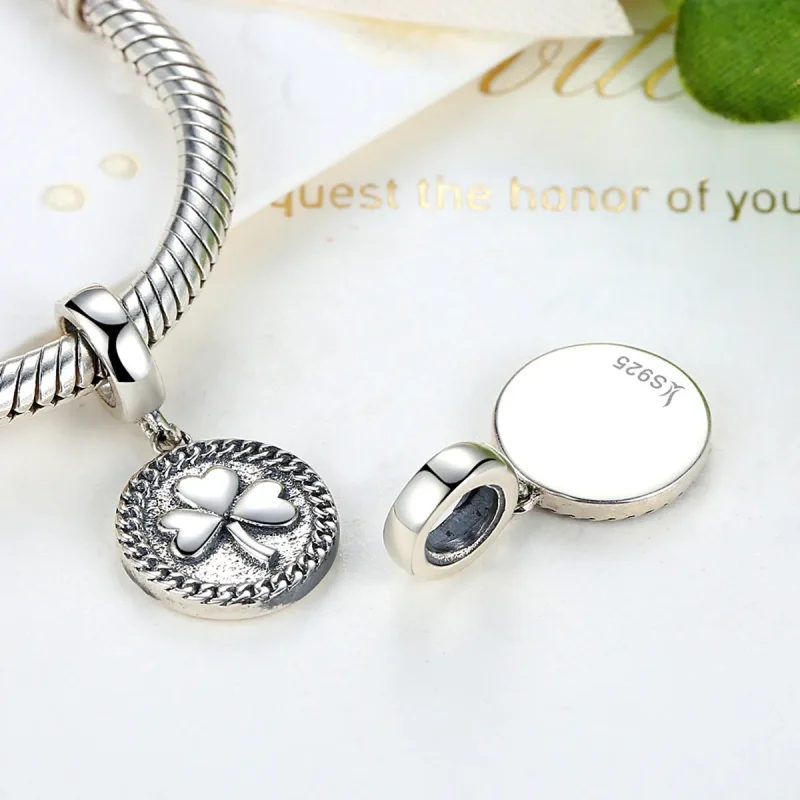 (image for) Pandora Style Silver Clover Dangle - SCC039 - View 2