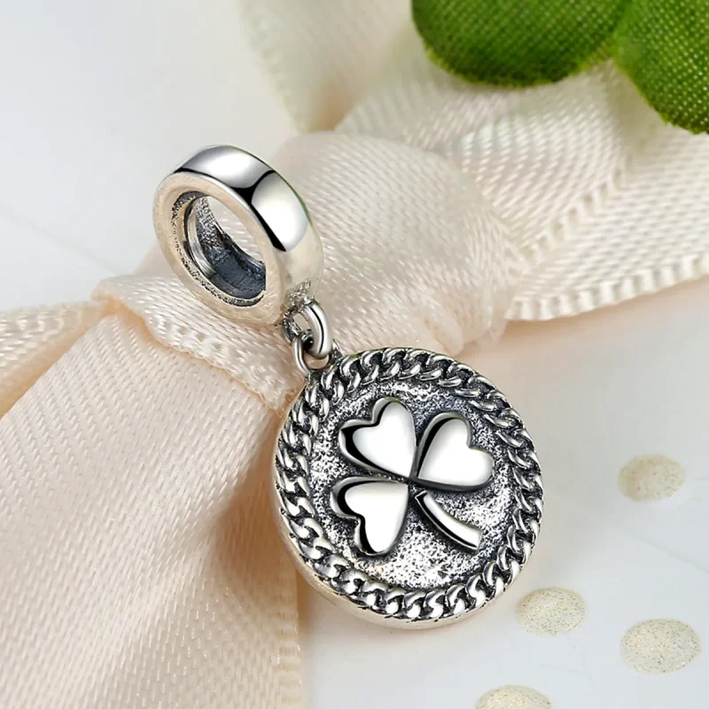 (image for) Pandora Style Silver Clover Dangle - SCC039 - View 3