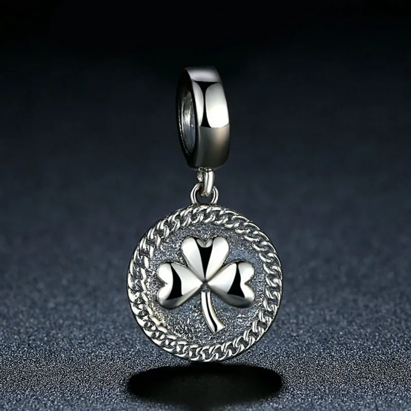 (image for) Pandora Style Silver Clover Dangle - SCC039 - View 4