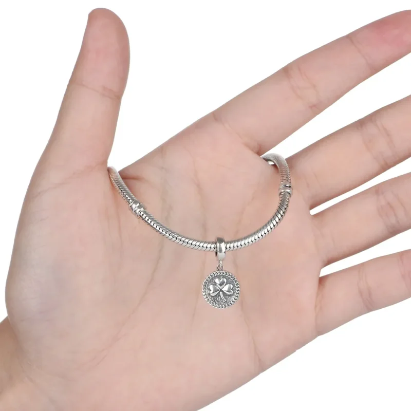 (image for) Pandora Style Silver Clover Dangle - SCC039 - View 5