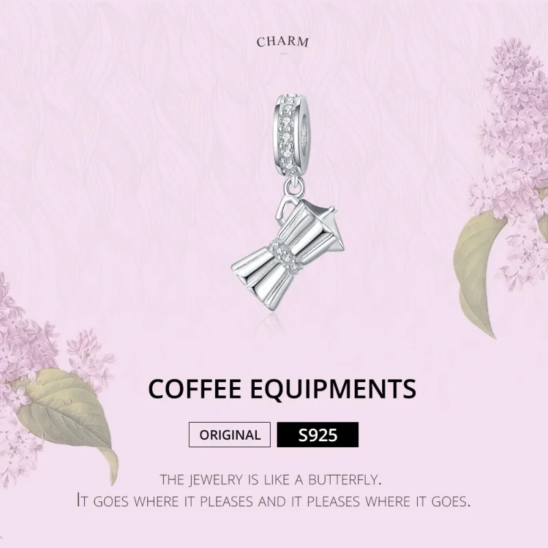 (image for) Pandora Style Silver Coffee Pot Dangle - SCC1287 - View 2