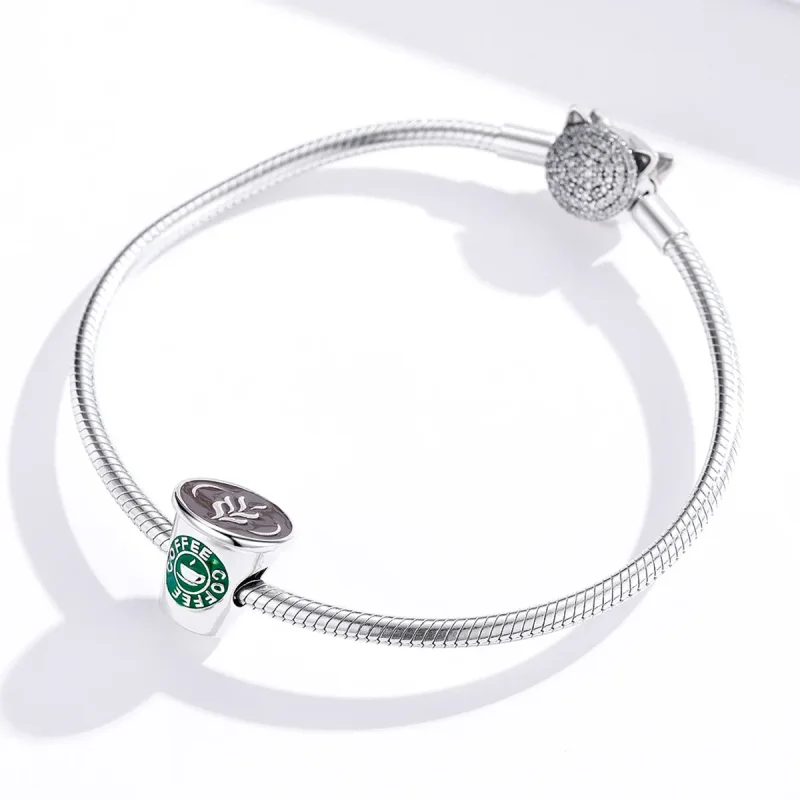 (image for) Pandora Style Silver Coffee Time Charm - SCC1545 - View 3