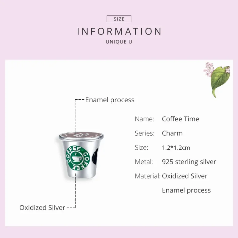 (image for) Pandora Style Silver Coffee Time Charm - SCC1545 - View 7