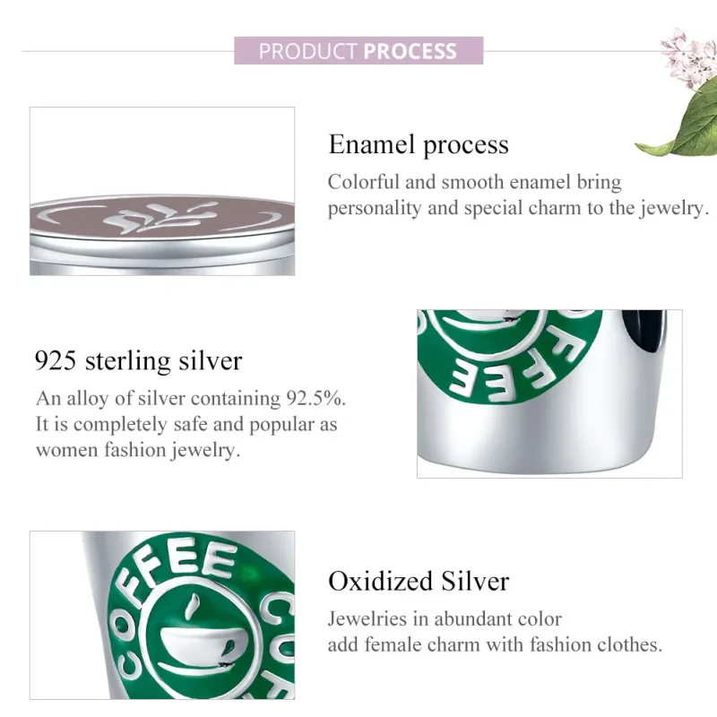 (image for) Pandora Style Silver Coffee Time Charm - SCC1545 - View 8