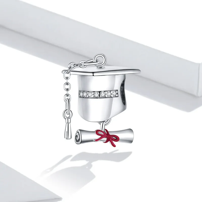 (image for) Pandora Style Silver College Graduation Cap Charm - BSC357 - View 2