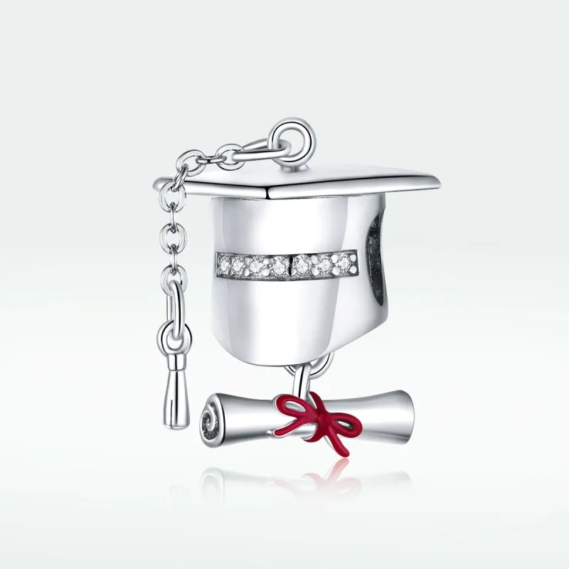 (image for) Pandora Style Silver College Graduation Cap Charm - BSC357 - View 5