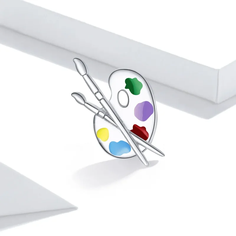 (image for) Pandora Style Silver Colorful Art Palette Charm - BSC359 - View 2