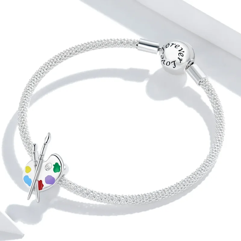 (image for) Pandora Style Silver Colorful Art Palette Charm - BSC359 - View 3