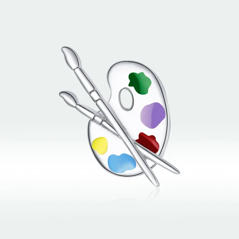 (image for) Pandora Style Silver Colorful Art Palette Charm - BSC359 - View 5