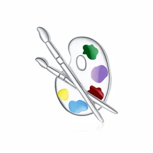 (image for) Pandora Style Silver Colorful Art Palette Charm - BSC359