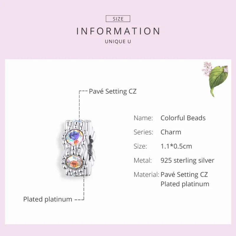 (image for) Pandora Style Silver Colorful Beads Spacer - SCC1309 - View 3