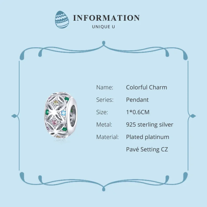 (image for) Pandora Style Silver Colorful Charm - BSC224 - View 6
