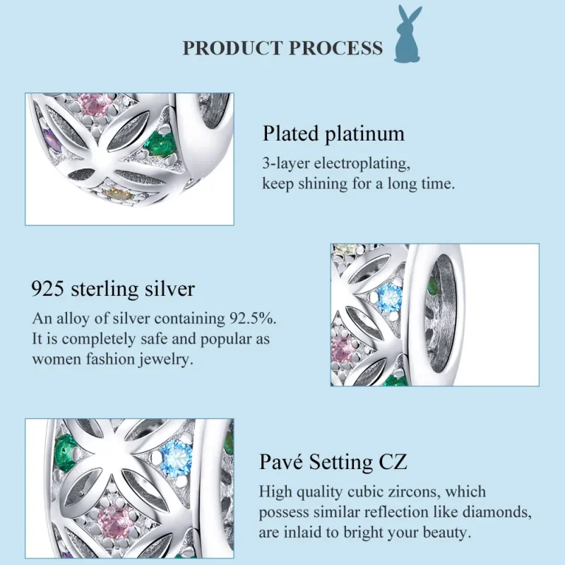 (image for) Pandora Style Silver Colorful Charm - BSC224 - View 7