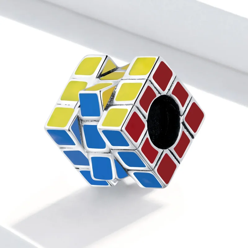 (image for) Pandora Style Silver Colorful Cube Charm - SCC1640 - View 2