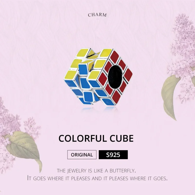 (image for) Pandora Style Silver Colorful Cube Charm - SCC1640 - View 6