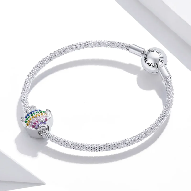 (image for) Pandora Style Silver Colorful Fish Charm - SCC1803 - View 3