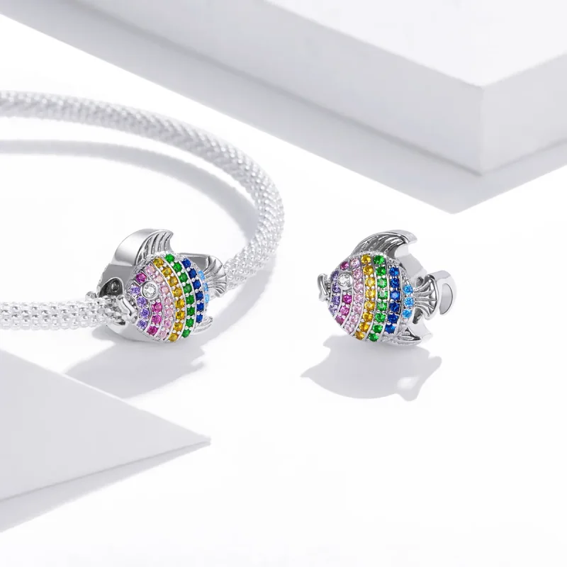 (image for) Pandora Style Silver Colorful Fish Charm - SCC1803 - View 4
